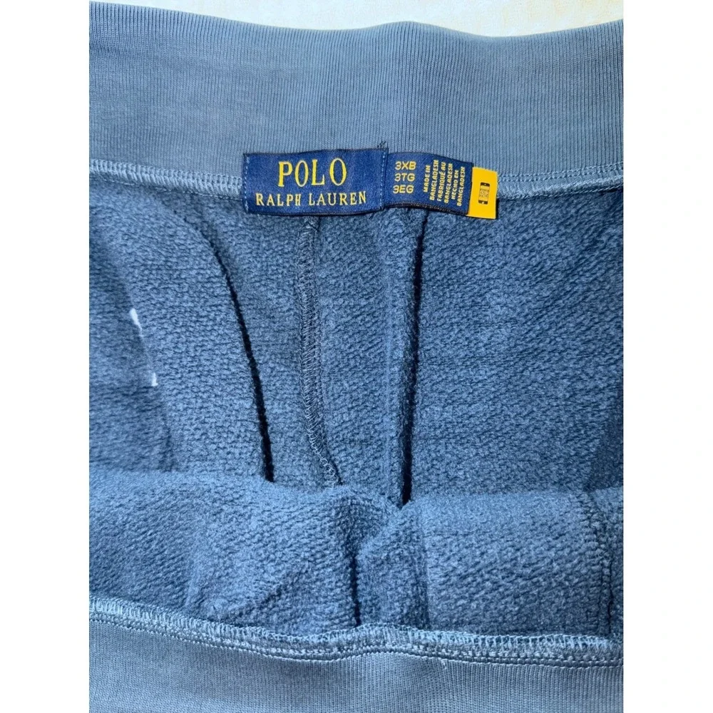 Polo Ralph Lauren Fleece Shorts Mens 3XB Blue Big Pony Graphic Sweatshorts
